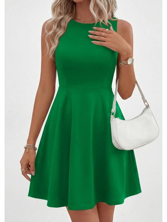 Dresses & Skirts - 〽️Women's Green Elegant Classy Spring A Line Sleeveless Mini Short Dress